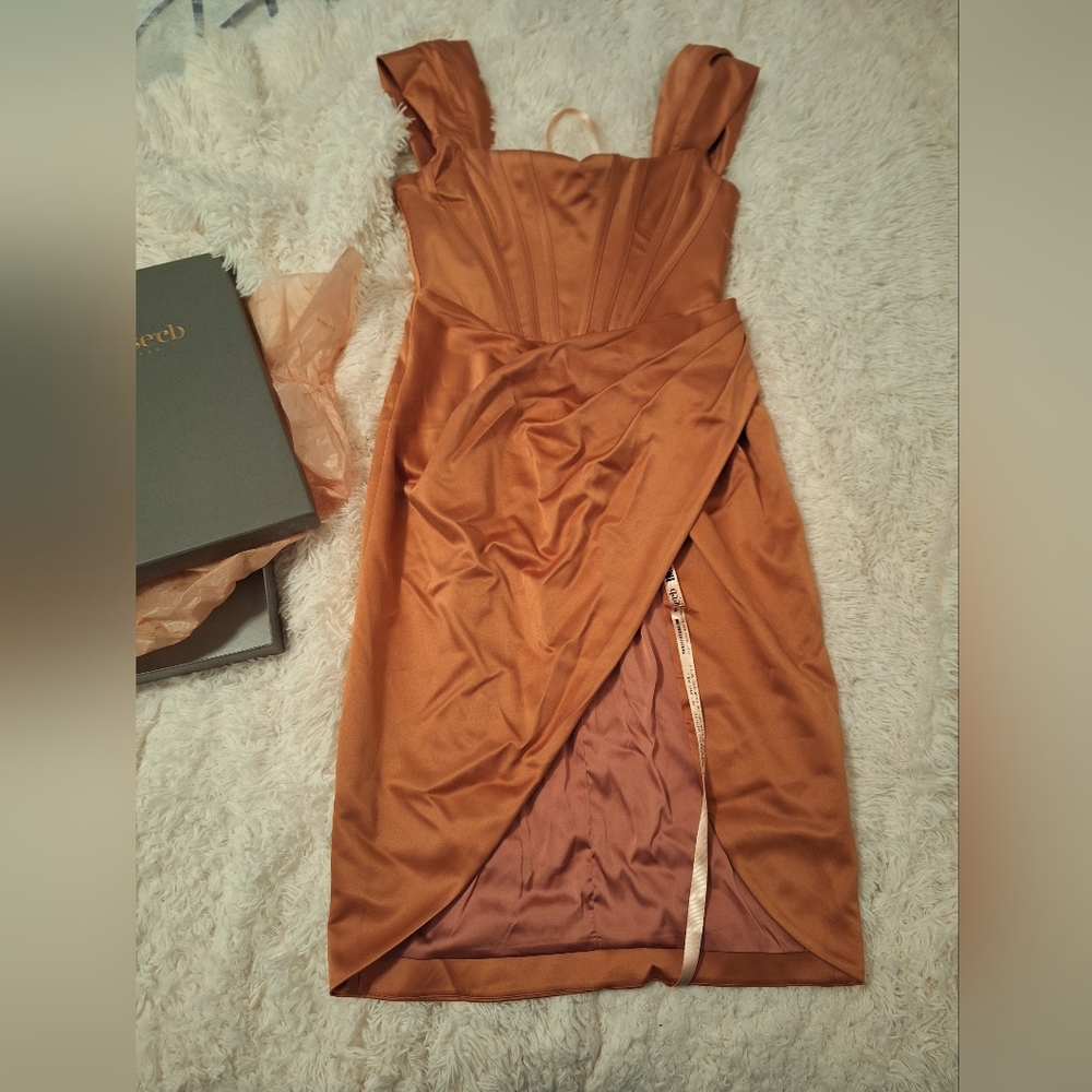 House of CB "Loretta" dress in blush L+